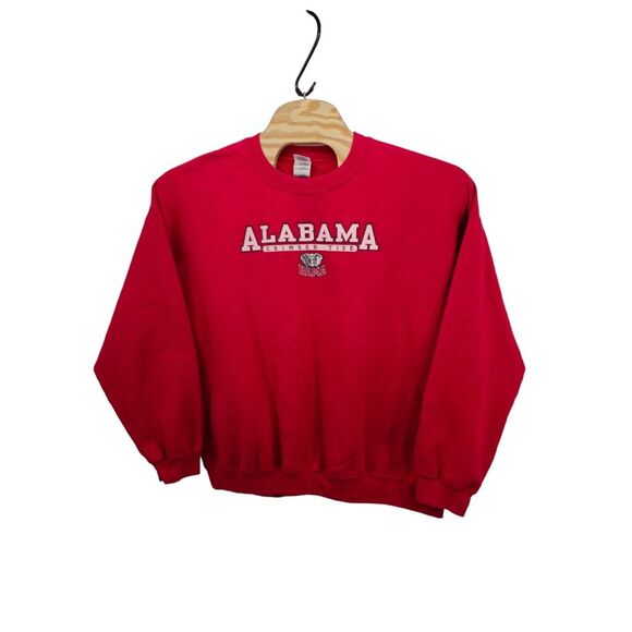 Alabama Crimson Tide Sweatshirt Size 2XL Red Crewneck Men VTG Gildan Heavyweight - Picture 2 of 10